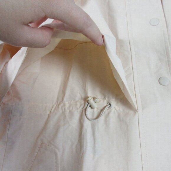 J Crew New Perfect Women's Lightweight Hooded Jacket Zip Front Ivory L Large 676 - Picture 8 of 14